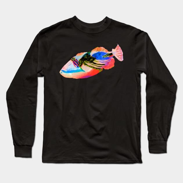 Humuhumunukunuapuaa Long Sleeve T-Shirt by KauaiArtist